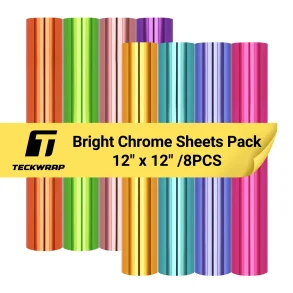 Teckwrap Bright Chrome Vinyl Sheets Pack (8 stk.)