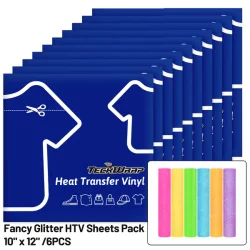 Teckwrap Fancy Glitter HTV Sheeets Pack (6 stk.)
