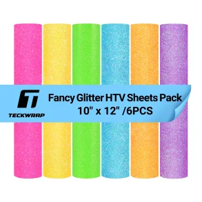 Teckwrap Fancy Glitter HTV Sheeets Pack (6 stk.)