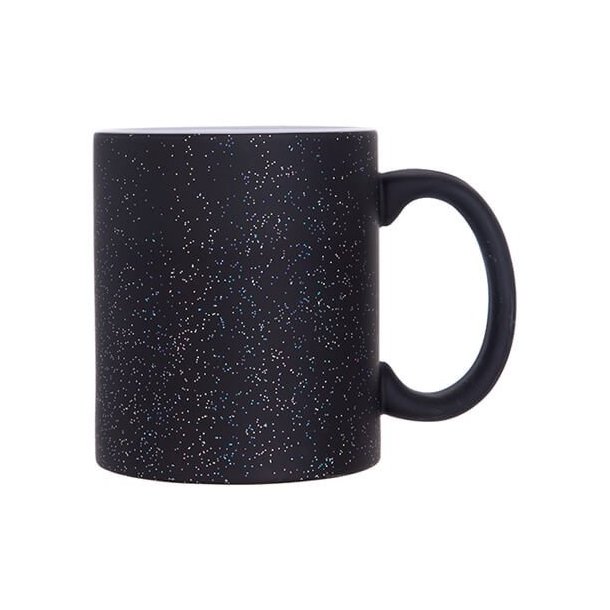 Magisk krus - Mat sort m. glitter