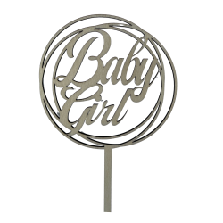 Caketopper - Baby Girl i cirkel