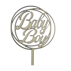 Caketopper - Baby Boy i cirkel