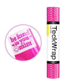Teckwrap Holographic Diamond Vinyl - Neon Pink
