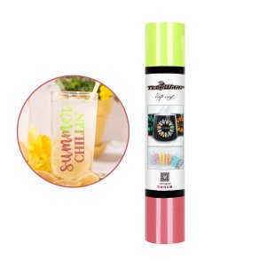 Shimmer Cold Color Change Adhesive Vinyl - Neon Yellow to Mineral Red