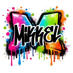 Drikkeflaske med navn - Grafitti Splash