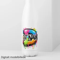 Drikkeflaske med navn - Grafitti Splash
