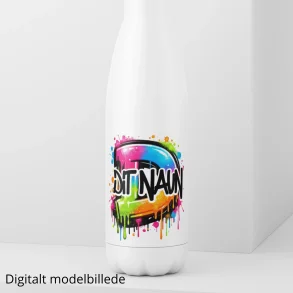 Drikkeflaske med navn - Grafitti Splash