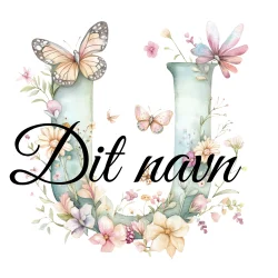 Drikkeflaske med navn - Green Floral