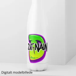 Drikkeflaske med navn - Sideways Green- Purple