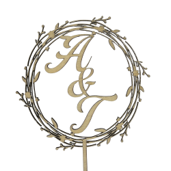 Caketopper - Forbogstaver i krans